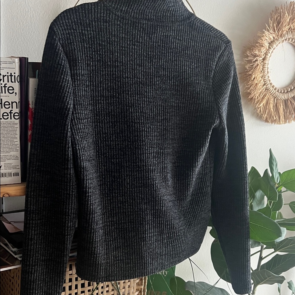 Mango Black Ribbed Zip-Up Jacket - Picture 4 of 4